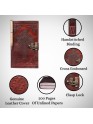 Genuine Leather Bound Journal Grimoire Cross Embossed Notepad Brown Notebook